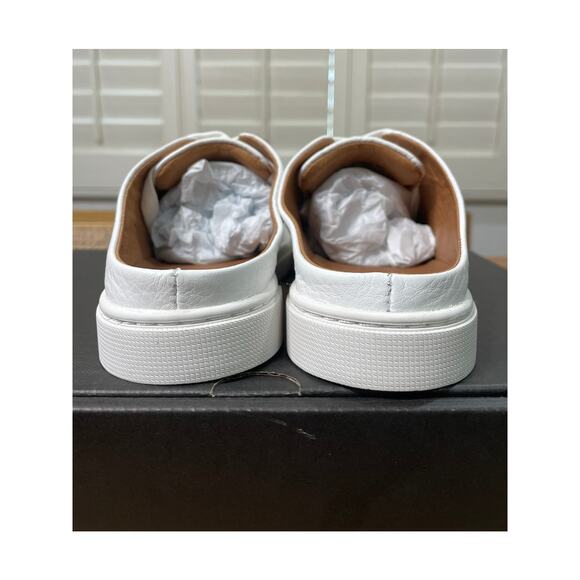 Frye Ivy Low Lace Mule Sneaker White Luxe Leather Size 5.5 NIB Arch Support - Picture 8 of 12